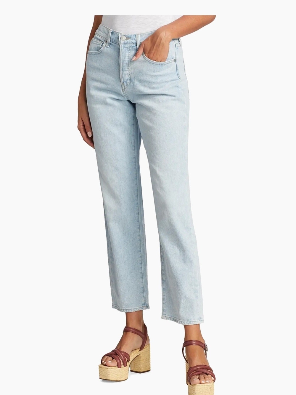 Veronica Beard Blake High-Rise Stretch Straight-Leg Cropped Jeans